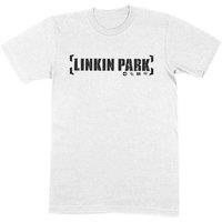 Rock Off officially Licensed Products Linkin Park Bracket Band Logo T-Shirt in White | Size: Large