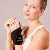 JAVA Wellness Rechargeable Heated Wrist Support with Vibration Massage & USB Cable in Black
