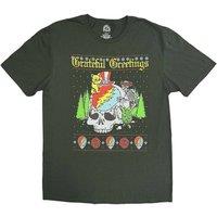 Rock Off officially Licensed Products Grateful Dead Grateful Greetings T-Shirt in Green | Size: XL