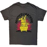 Rock Off officially Licensed Products Scooby Doo Mystery Machine Flames T-Shirt in Grey | Size: Large