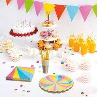 Cheetah 40 Piece Party Tableware Set Rainbow | Size: 1 Pack