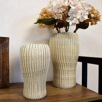 Madison & Mayfair Timeless Elegance Cream Dutch Ridged Vase