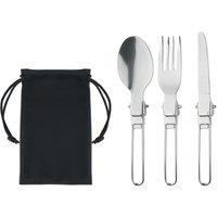 MidOcean Stapi Outdoor Cutlery Set (Pack of 3) in Dark Grey