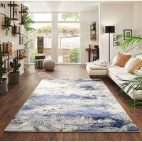 Desire Rugs Onyx Modern Abstract Area Rug - Stylish Sprayed Design for Elegant Interiors in Navy | Size: 120 cm x 170 cm