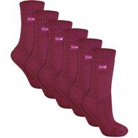 THMO Women's 6 Pairs Soft Breathable Thermal Socks in Maroon | Size: 4-8