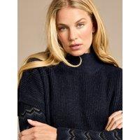 GWD by GEORGE W. DAVIES Women's GWD Parker Navy Chunky Knit Jumper | Size: Medium