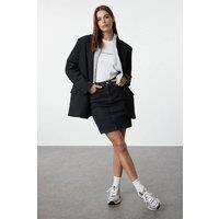 WOVCOR Women's High Waist Stretch Mini Denim Skirt in Black | Size: 12