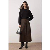 WOVCOR Women's A-Line Woven Maxi Skirt in Brown | Size: 16