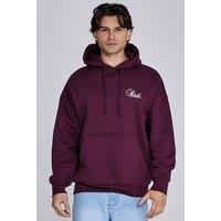 SikSilk Men's Essentials Hoodie in Burgundy | Size: Medium