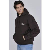 SikSilk Men's Essentials Hoodie in Brown | Size: Large