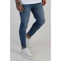 SikSilk Men's Skinny Jeans in Blue | Size: 36R