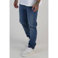 SikSilk Men's Slim Fit Jeans in Mid Blue | Size: 36R