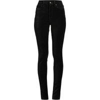 Lands' End Women's Slim Leg Velvet Jeans, High Waisted in Black | Size: 16