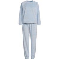 Lands' End Women's Ribbed Velour Lounge Set in Blue | Size: 10-12