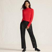 Lands' End Women's Leather Trousers in Black | Size: 14-16