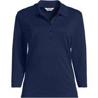 Lands' End Women's Petite Three-Quarter Sleeve Polo Shirt in Navy | Size: 10-12