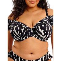 Elomi Women's Echo Shell Ruffle Bikini Top in Black | Size: 34HH