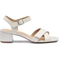Hotter Women's 'Riviera' Block Heel Sandals in Off-White | Size: 6