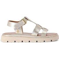 Carvela Women's 'Pavilion T Bar' Leather Sandals in Gold | Size: 4