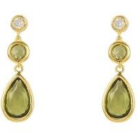 Latelita Women's Tuscany Gemstone Drop Earring Gold Peridot in Green