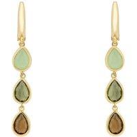 Latelita Women's Sardinia Triple Teardrop Earrings Gold The Greens in Green