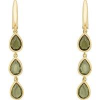 Latelita Women's Sardinia Triple Teardrop Earrings Gold Peridot in Green