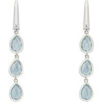 Latelita Women's Sardinia Triple Teardrop Earrings Silver Blue Topaz
