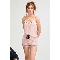 Pretty You London Women's Bamboo Cami & Short Pyjama Set in Pink | Size: 16
