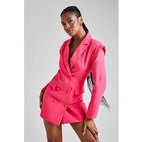 Urban Bliss Women's Power Shoulder Blazer Dress in Pink | Size: 16
