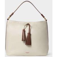 OSPREY LONDON Women's The Classic Savanna Leather Hobo Bag in Ivory