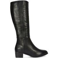 XY London Women's Anne' Knee High Boots with Low Block Heel in Black | Size: 6