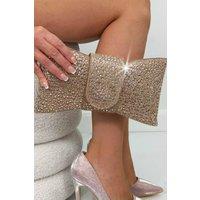Love Lemonade Women's Crystal Luxe Bow Clutch Bag in Rose Gold