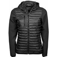 TEE JAYS Women's Teejays Hooded Crossover Jacket in Black | Size: 3XL