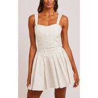 Jaded Rose Women's Rosie White Sweetheart Bow Detail Box Pleat Mini Dress | Size: 12