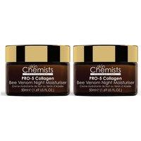 skinChemists professional Women's Pro-5 Collagen Bee Venom Night Moisturiser 50ml x 2 Duo Pack in White