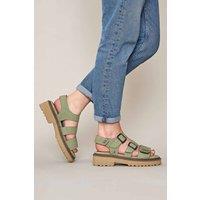 Moshulu Women's 'Diantha' Chunky Adjustable City Sandals in Light Green | Size: 6