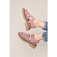 Moshulu Women's 'Diantha' Chunky Adjustable City Sandals in Light Pink | Size: 6.5