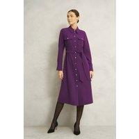 Hobbs London Women's Violet Shirt Dress in Grape | Size: 18