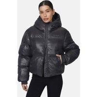 Good For Nothing Women's Hooded Puffer Jacket in Grey | Size: XL