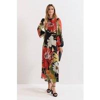 Phase Eight Women's Eve Floral Printed Midi Dress in Cerise | Size: 10