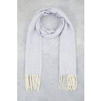 WOVCOR Women's Tassel Trim Boucle Knit Oversized Winter Scarf in Grey