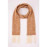 WOVCOR Women's Contrast Tassel Marled Boucle Oversized Winter Scarf in Brown