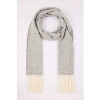 WOVCOR Women's Contrast Tassel Marled Boucle Oversized Winter Scarf in Grey