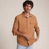 Lands' End Men's Knit Waffle Shirt in Camel | Size: Medium