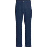 Lands' End Men's Straight Leg Elasticated Waist Linen Trousers in Navy | Size: 34L