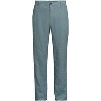 Lands' End Men's Straight Leg Elasticated Waist Linen Trousers in Light Green | Size: 38S
