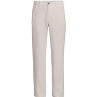 Lands' End Men's Straight Leg Elasticated Waist Linen Trousers in Cream | Size: 32R