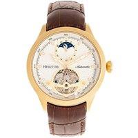 Heritor Automatic Men's Gregory Semi-Skeleton Leather-Band Watch in Brown