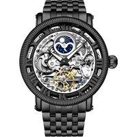STHRLING Original Men's Special Reserve Dual Time Automatic 48mm Skeleton With Stainless Steel Deployant Buckle in Jet Black