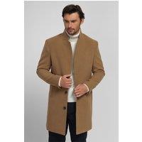 Steel & Jelly Men's Holden - Inverted Collar Coat in Camel | Size: Small